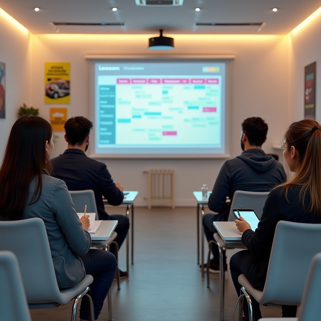 Schermata del calendario delle lezioni teoriche in aula